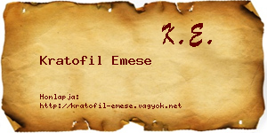 Kratofil Emese névjegykártya